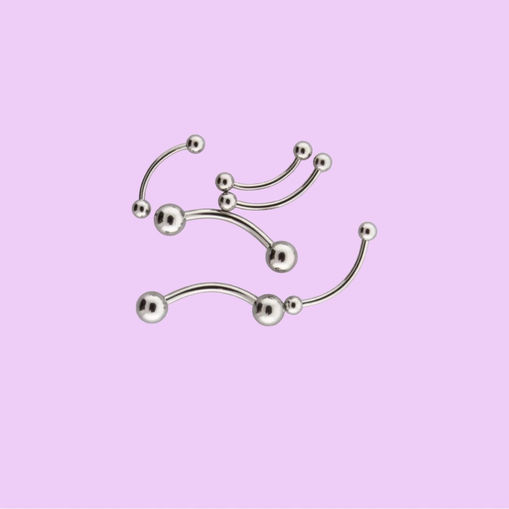 Silver Curved Barbell